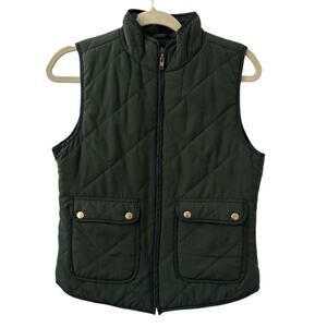 Gianni Bini Zip Up Quilted Green Vest Size Women's Small